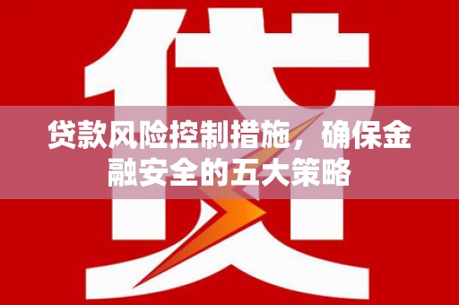 龟山贷款风险控制措施，确保金融安全的五大策略