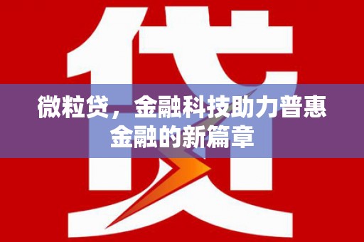 龟山微粒贷，金融科技助力普惠金融的新篇章