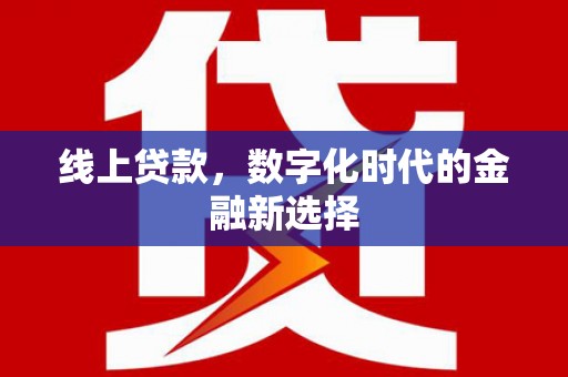 龟山线上贷款，数字化时代的金融新选择
